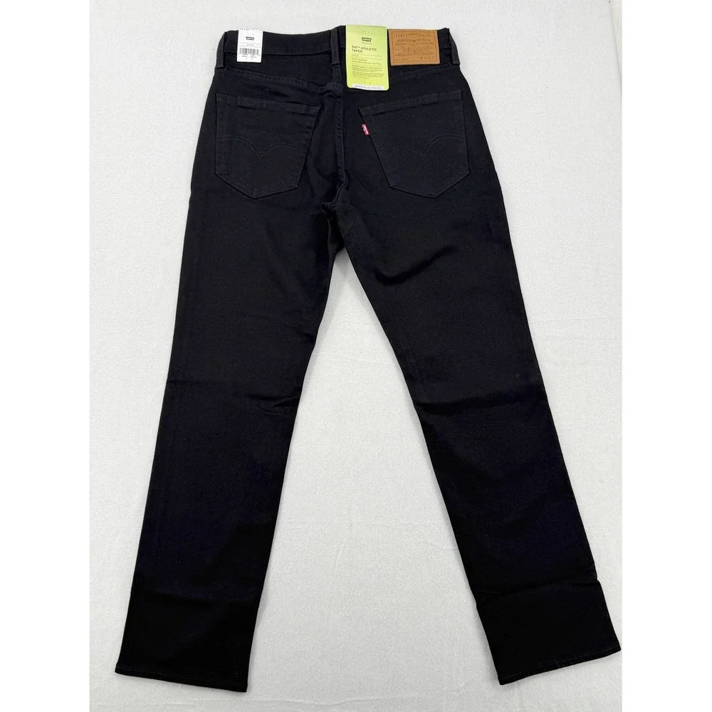 Levis Premium 541 Athletic Taper Men's Jeans 30x32 Black Flex Eco Stretch New